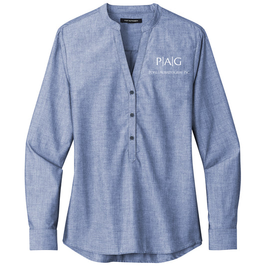 PA Ladies Long Sleeve Chambray Easy Care Shirt