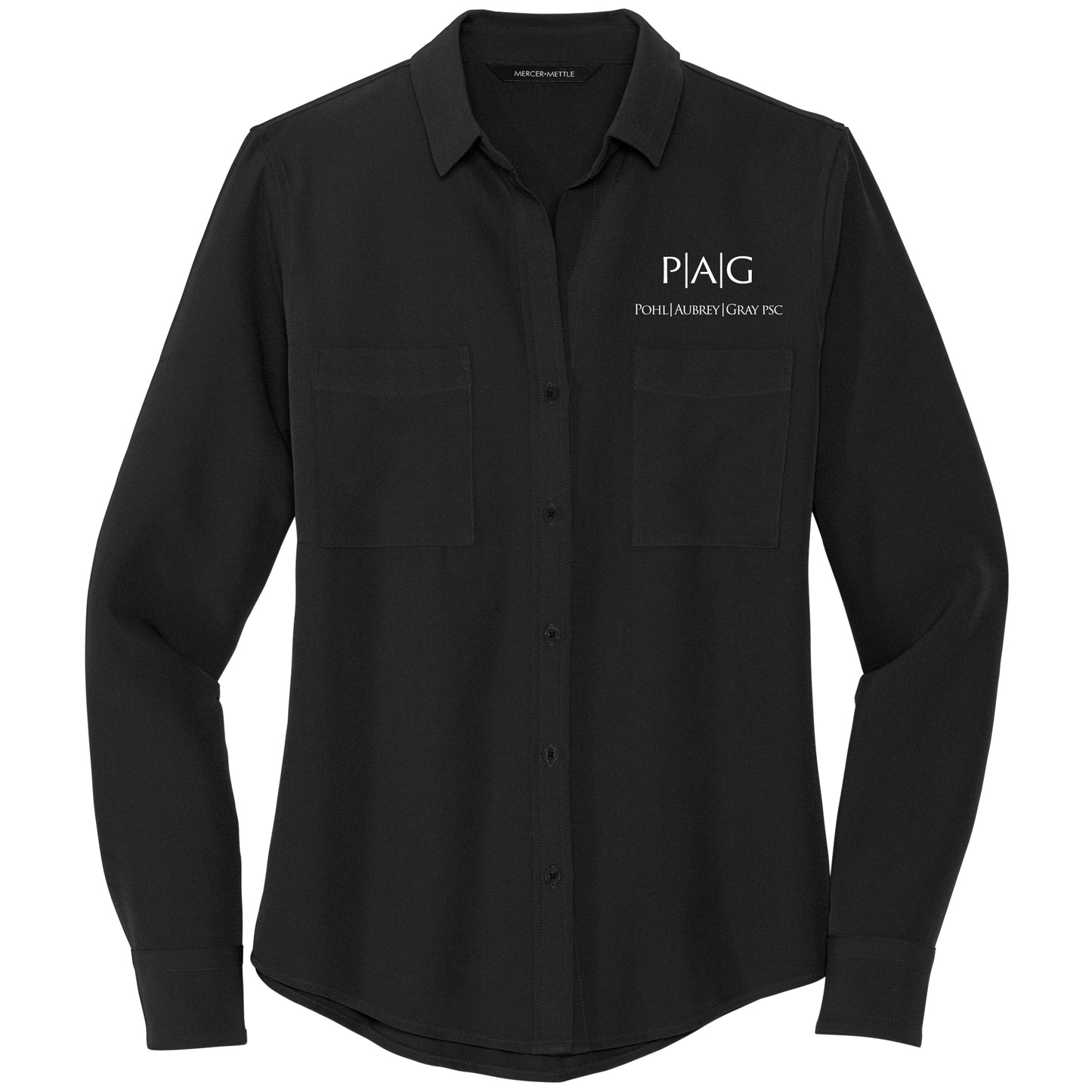 Mercer+Mettle Women's Stretch Crepe Long Sleeve Camp Blouse